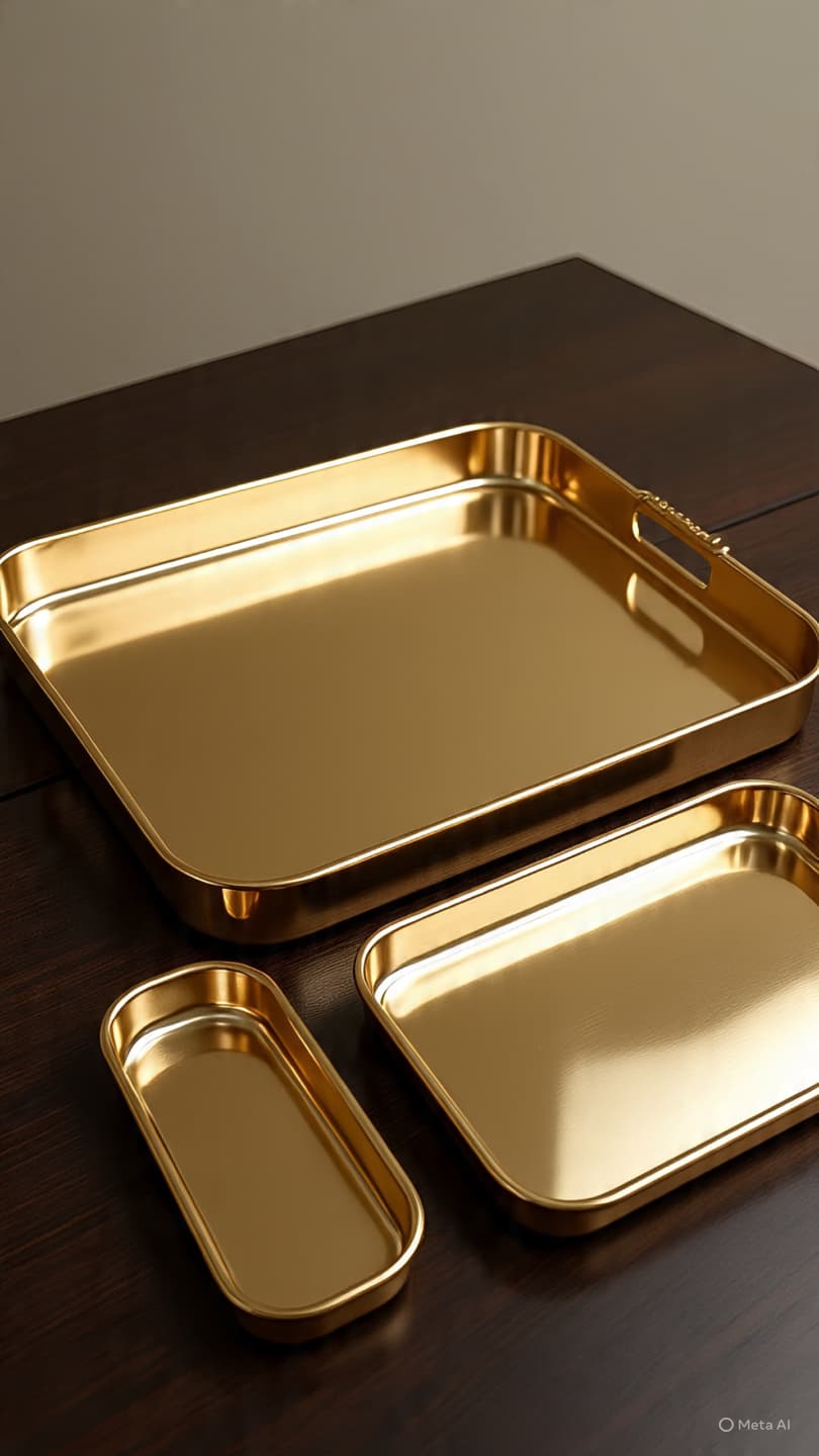 طقم صواني مذهب